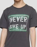 Nevada Print Never Give Up Boys Short Sleeve T-Shirt