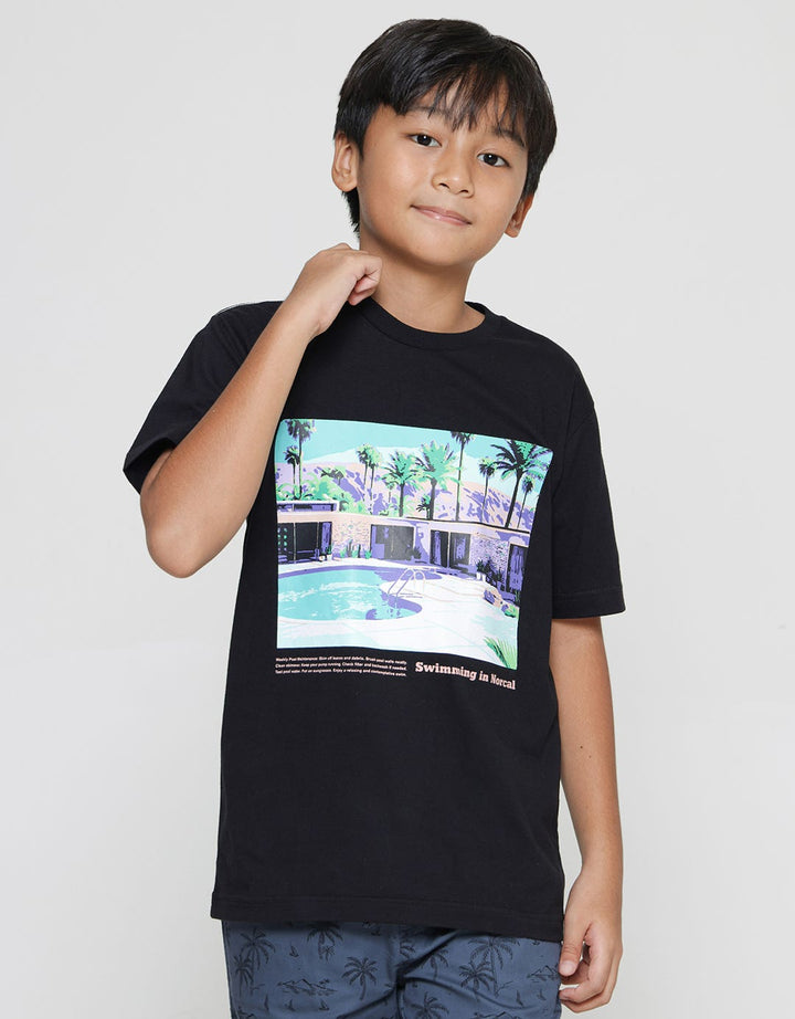 Nevada Print Swimming Pool Boys Short Sleeve T-Shirt