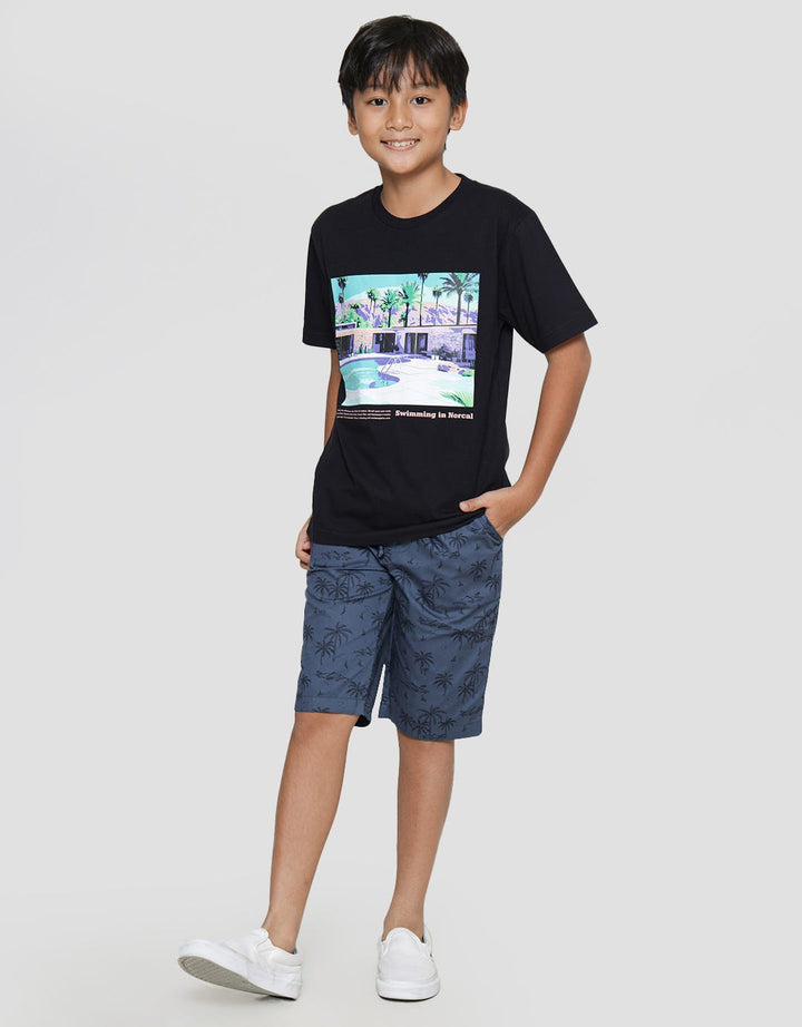 Nevada Print Swimming Pool Boys Short Sleeve T-Shirt