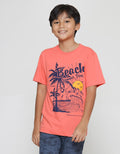 Nevada Print Coconut Tree & Beach Kaos Lengan Pendek Anak Laki-Laki