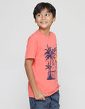 Nevada Print Coconut Tree & Beach Kaos Lengan Pendek Anak Laki-Laki
