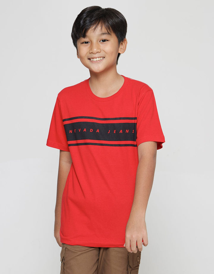 Nevada Boys Short Sleeve T-Shirt Print Stripes Nevada Jeans