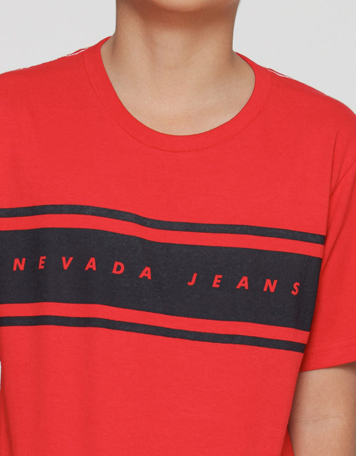 Nevada Boys Short Sleeve T-Shirt Print Stripes Nevada Jeans
