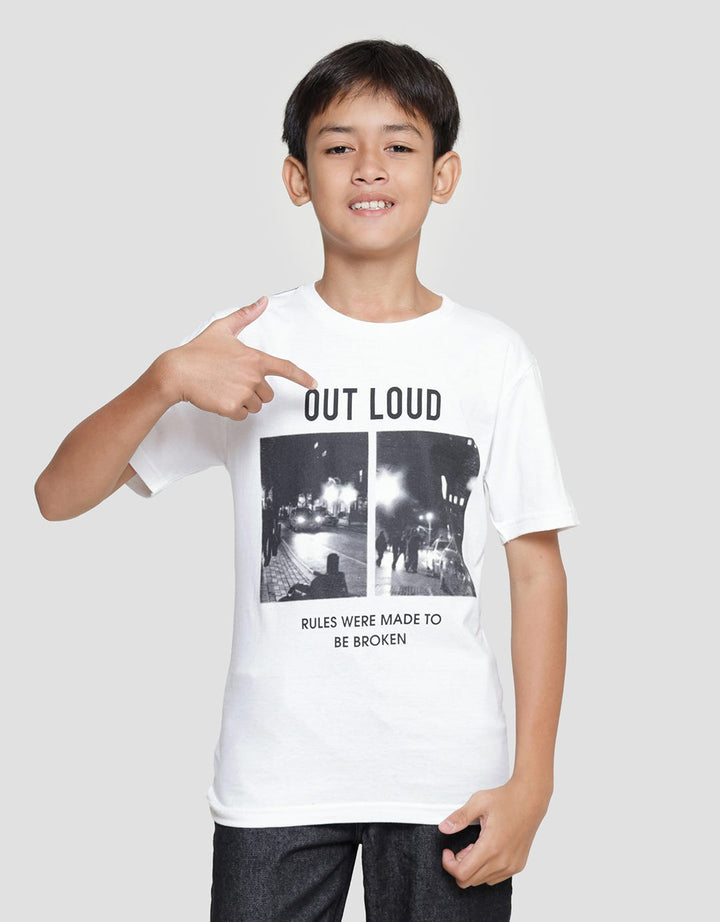 Nevada Print Foto Out Loud Kaos Lengan Pendek Anak Laki-Laki