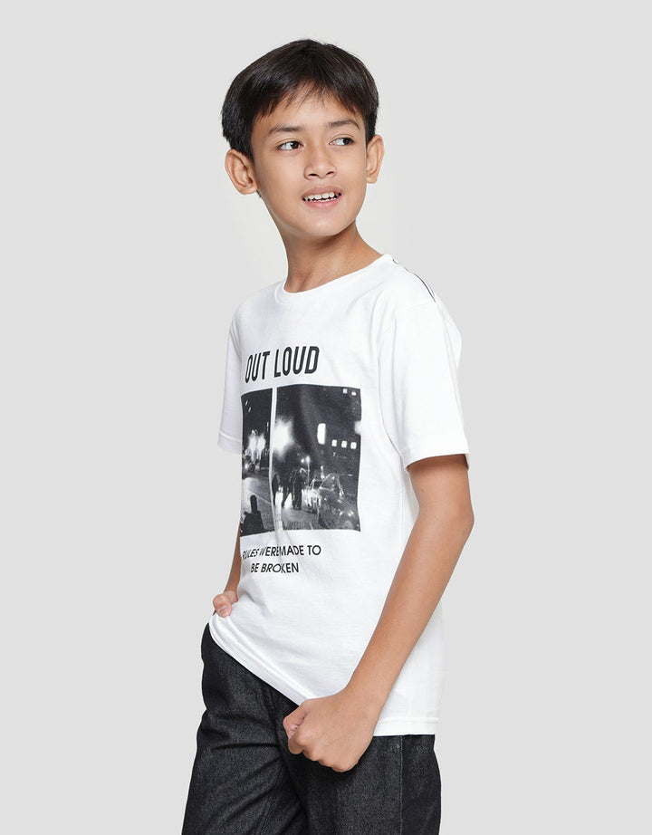 Nevada Print Foto Out Loud Kaos Lengan Pendek Anak Laki-Laki