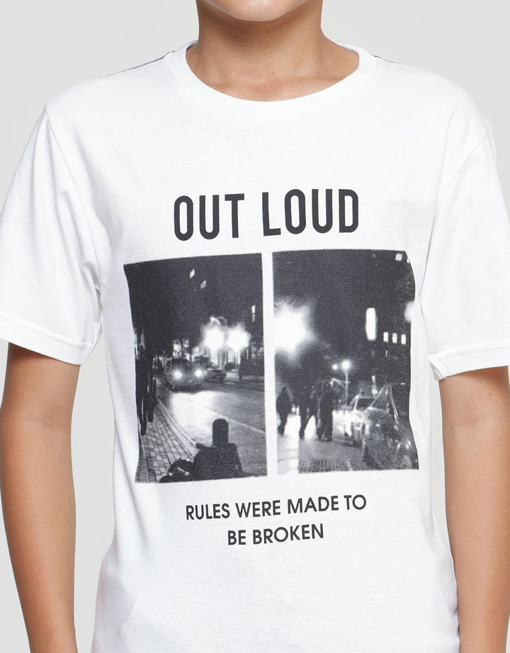 Nevada Print Foto Out Loud Kaos Lengan Pendek Anak Laki-Laki