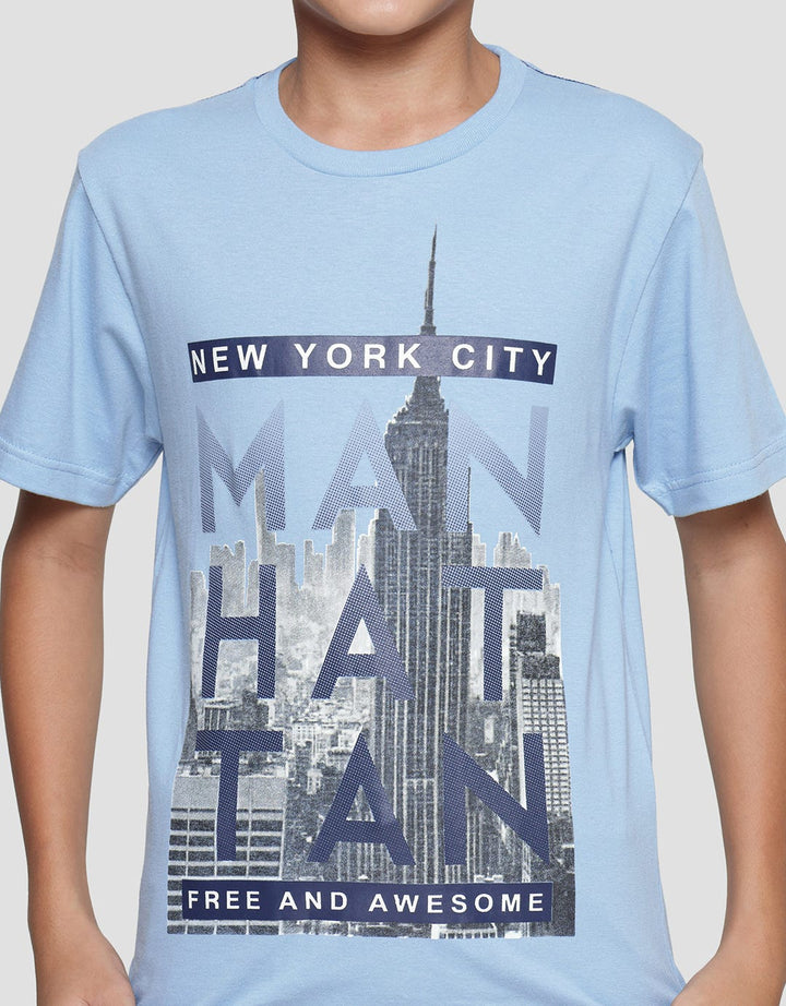 Nevada Boys Short Sleeve T-Shirt Photocity Manhattan Print