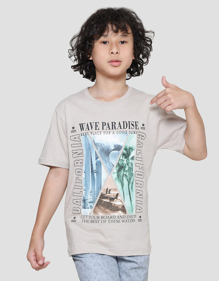 Nevada Print Wave Paradise Kaos Lengan Pendek Anak Laki-Laki