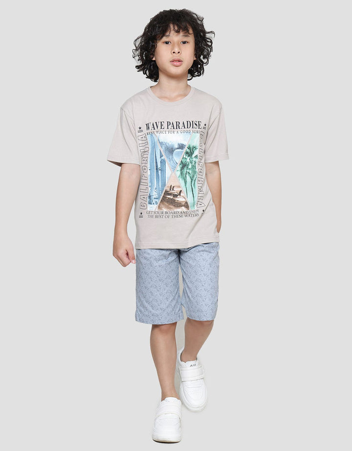 Nevada Print Wave Paradise Kaos Lengan Pendek Anak Laki-Laki