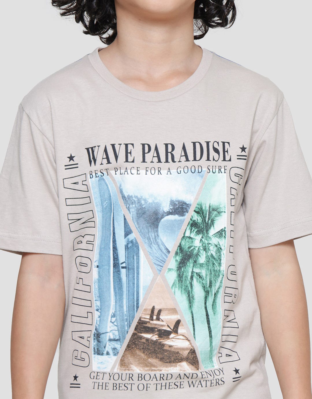 Nevada Print Wave Paradise Kaos Lengan Pendek Anak Laki-Laki