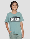 Nevada Stay Awesome Print Kaos Lengan Pendek Anak Laki-laki