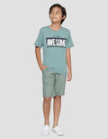 Nevada Stay Awesome Print Kaos Lengan Pendek Anak Laki-laki