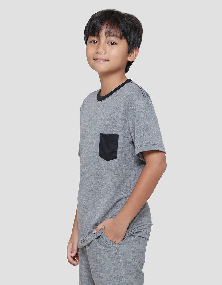 NevadaTextured Fancy Siro Boys Short Sleeve T-Shirt