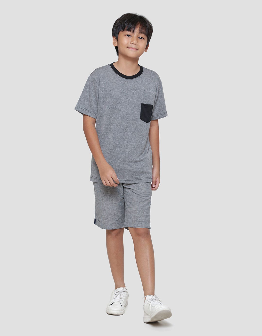 NevadaTextured Fancy Siro Boys Short Sleeve T-Shirt