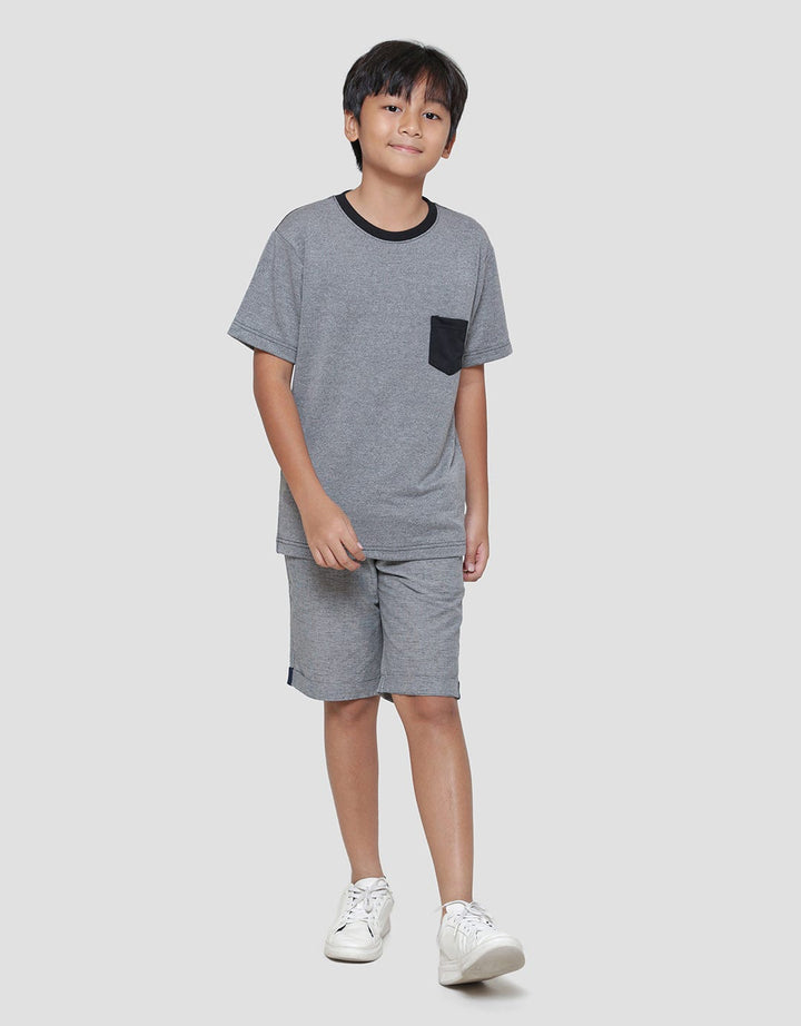 NevadaTextured Fancy Siro Boys Short Sleeve T-Shirt