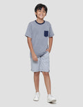 NevadaTextured Fancy Siro Boys Short Sleeve T-Shirt