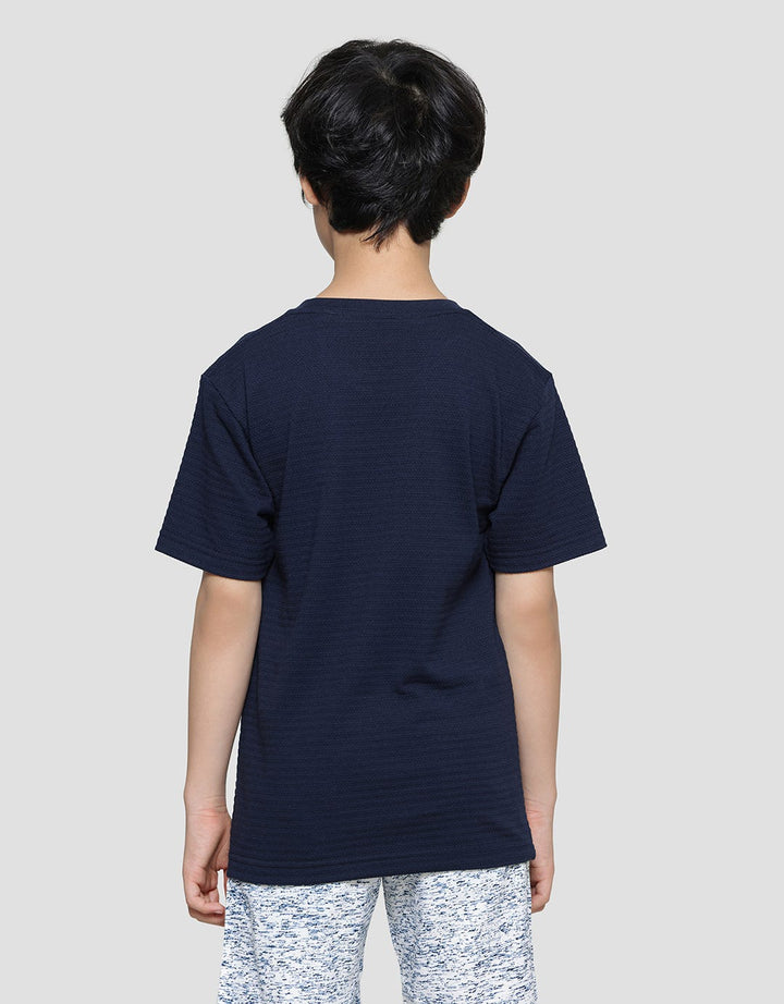Nevada Textured Stripes With Pocket Boys Short Sleeve T-Shirt