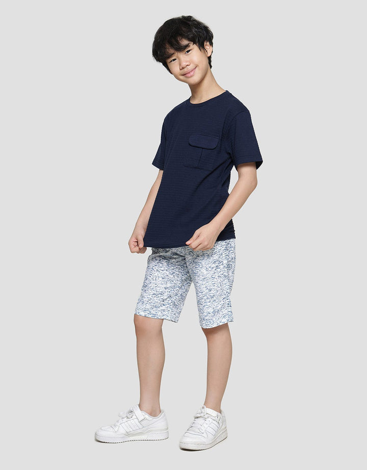 Nevada Textured Stripes With Pocket Boys Short Sleeve T-Shirt