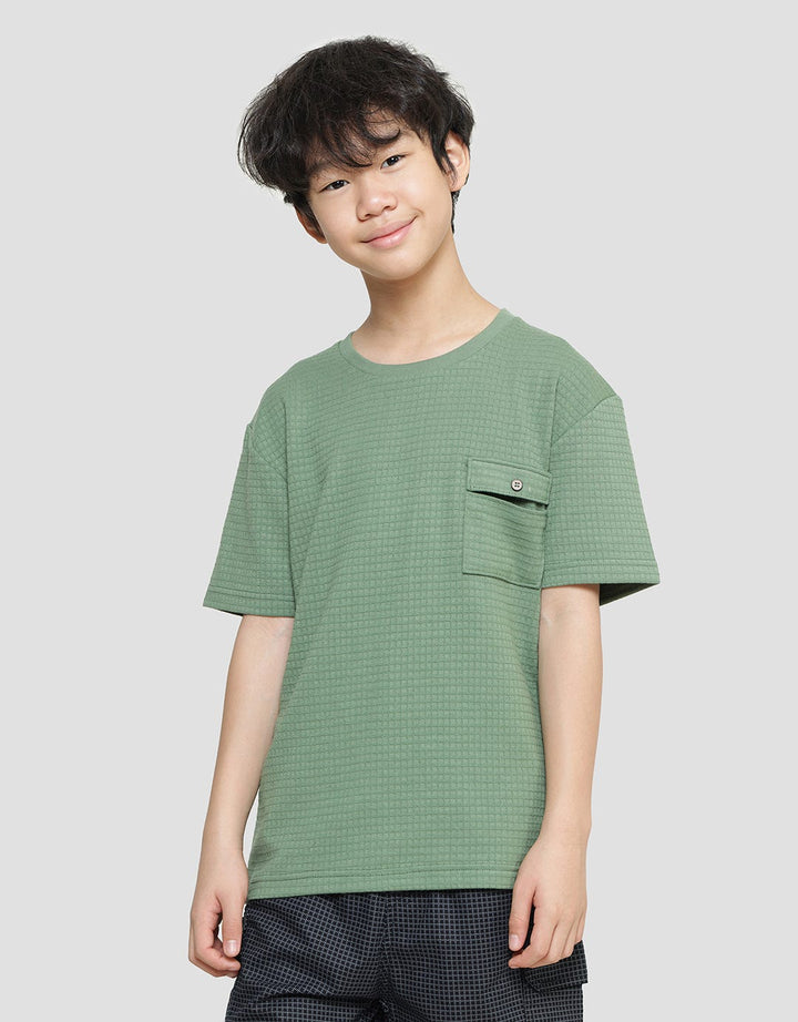 Nevada Textured Stripes With Pocket Kaos Lengan Pendek Anak Laki-laki