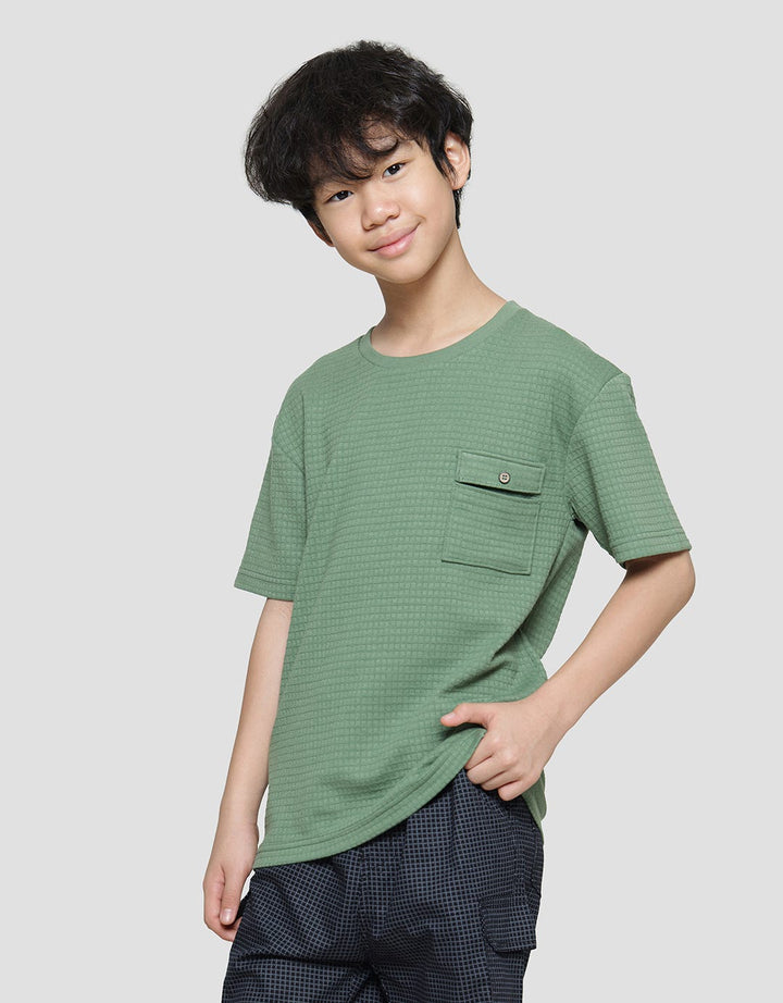 Nevada Textured Stripes With Pocket Kaos Lengan Pendek Anak Laki-laki