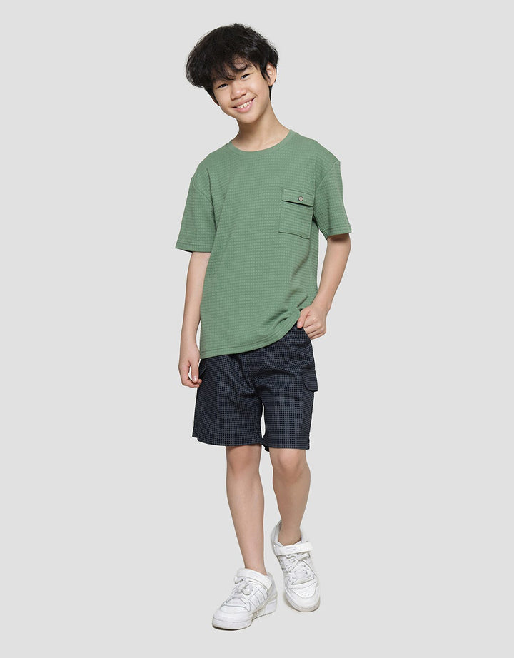 Nevada Textured Stripes With Pocket Kaos Lengan Pendek Anak Laki-laki