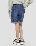 Little M Celana Pendek Denim Big Pocket Paperbag Waist Anak Perempuan