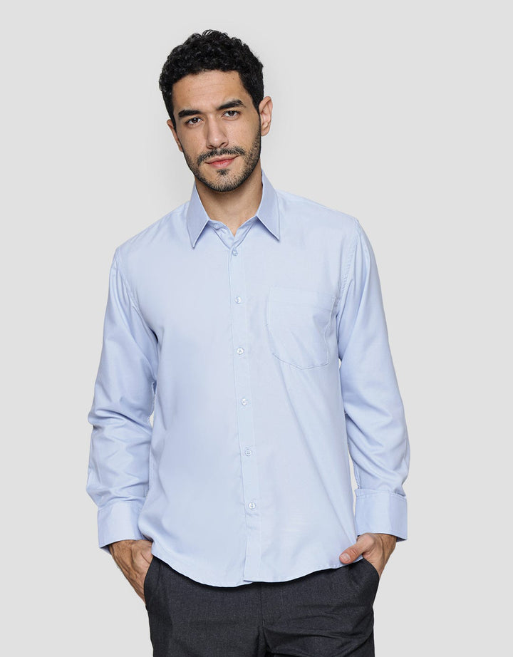 Cole Slim Twill Polyester Pd Palton Kemeja Lengan Panjang Pria