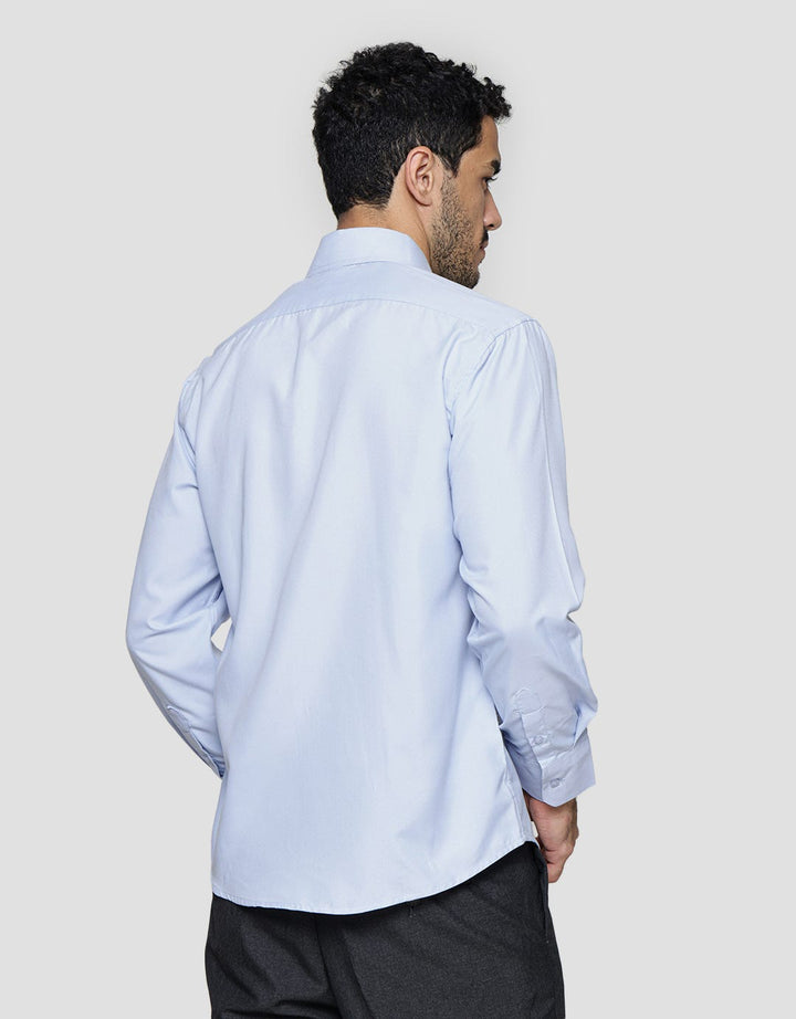 Cole Slim Twill Polyester Pd Palton Kemeja Lengan Panjang Pria