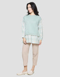 Nevada Comb Woven Checked Sweater Wanita