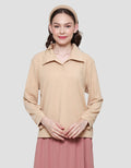 Nevada Sld Textured Fabric Polo Neck Set Sweater Wanita