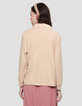 Nevada Sld Textured Fabric Polo Neck Set Sweater Wanita