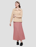 Nevada Sld Textured Fabric Polo Neck Set Sweater Wanita