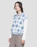 Nevada Polo Neck Argyle Pattern Sweater Wanita