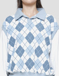 Nevada Polo Neck Argyle Pattern Sweater Wanita