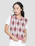 Nevada Argyle Pattern Vest Wanita