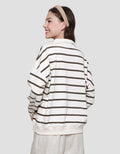 Nevada Print Stripe Polo Neck Women's Sweater
