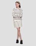 Nevada Print Stripe Polo Neck Women's Sweater