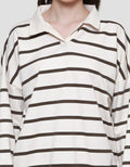 Nevada Print Stripe Polo Neck Women's Sweater