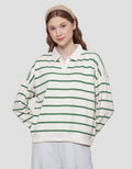 Nevada Print Stripe Polo Neck Women's Sweater