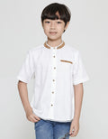 Koko Lengan Pendek Casual Jacquard Anak Laki-laki