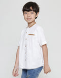 Koko Lengan Pendek Casual Jacquard Anak Laki-laki