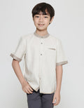 Little M Solid Linen Baju Koko Anak Laki-laki