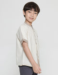 Little M Solid Linen Baju Koko Anak Laki-laki
