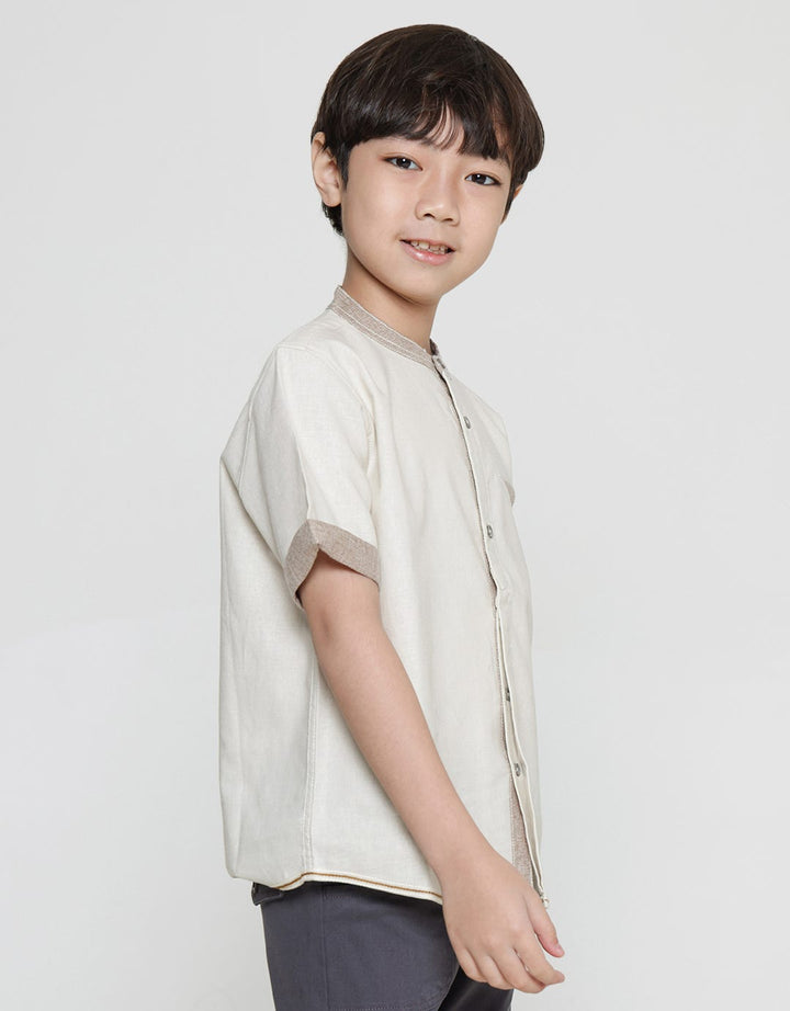 Little M Solid Linen Boys Koko Shirt