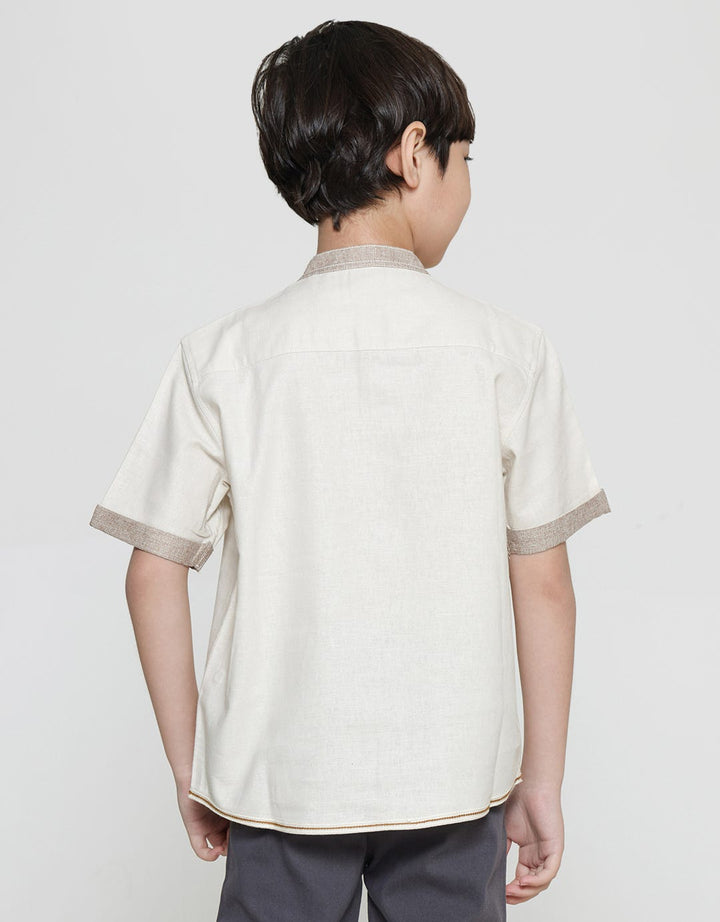 Little M Solid Linen Boys Koko Shirt