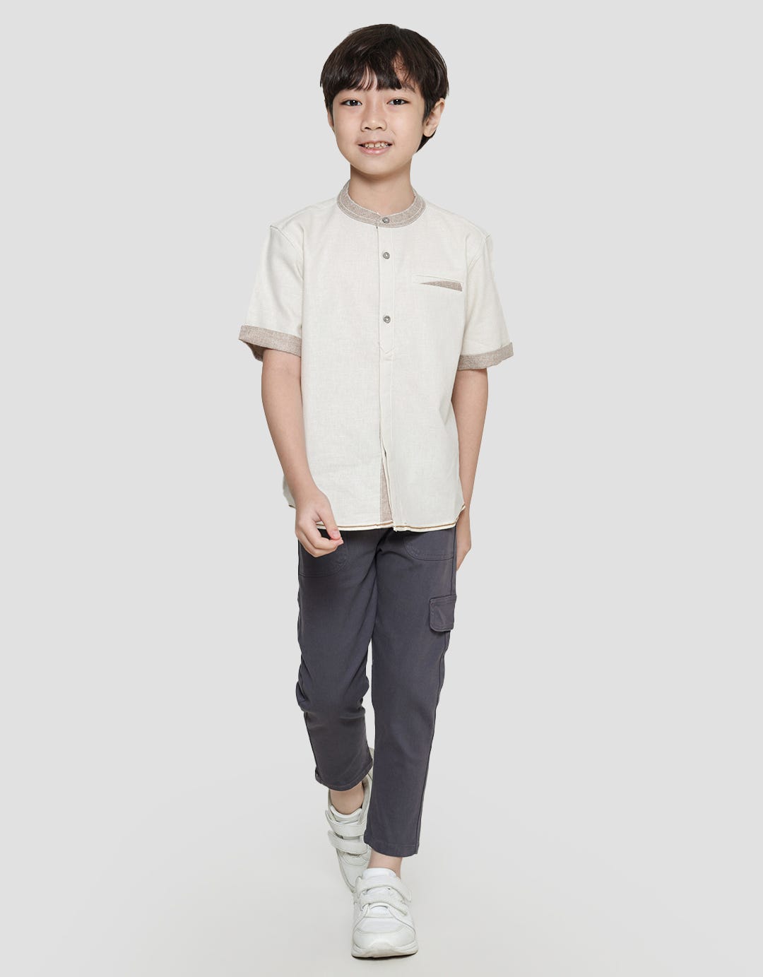 Little M Solid Linen Boys Koko Shirt