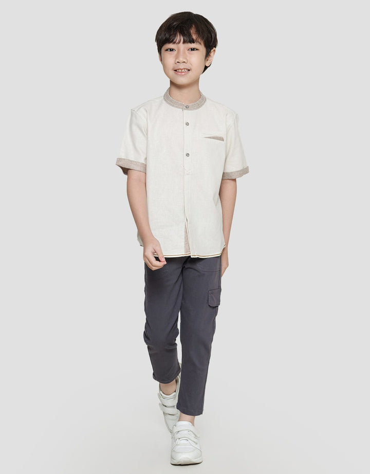 Little M Solid Linen Boys Koko Shirt
