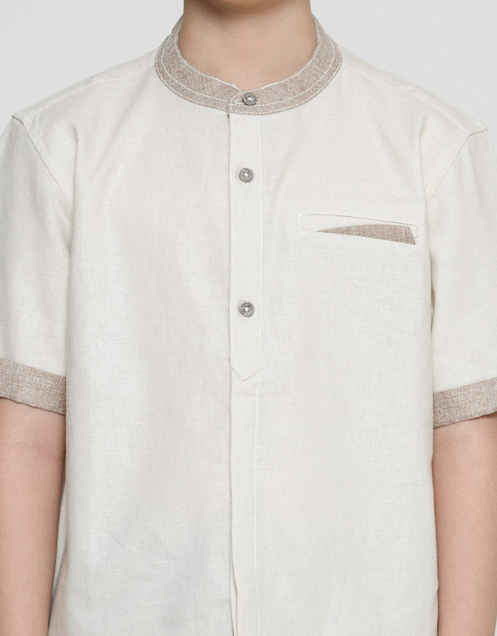 Little M Solid Linen Boys Koko Shirt