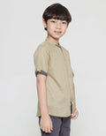 Little M Solid Doby Casual Koko Shirt for Boys