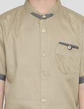 Little M Solid Doby Casual Koko Shirt for Boys